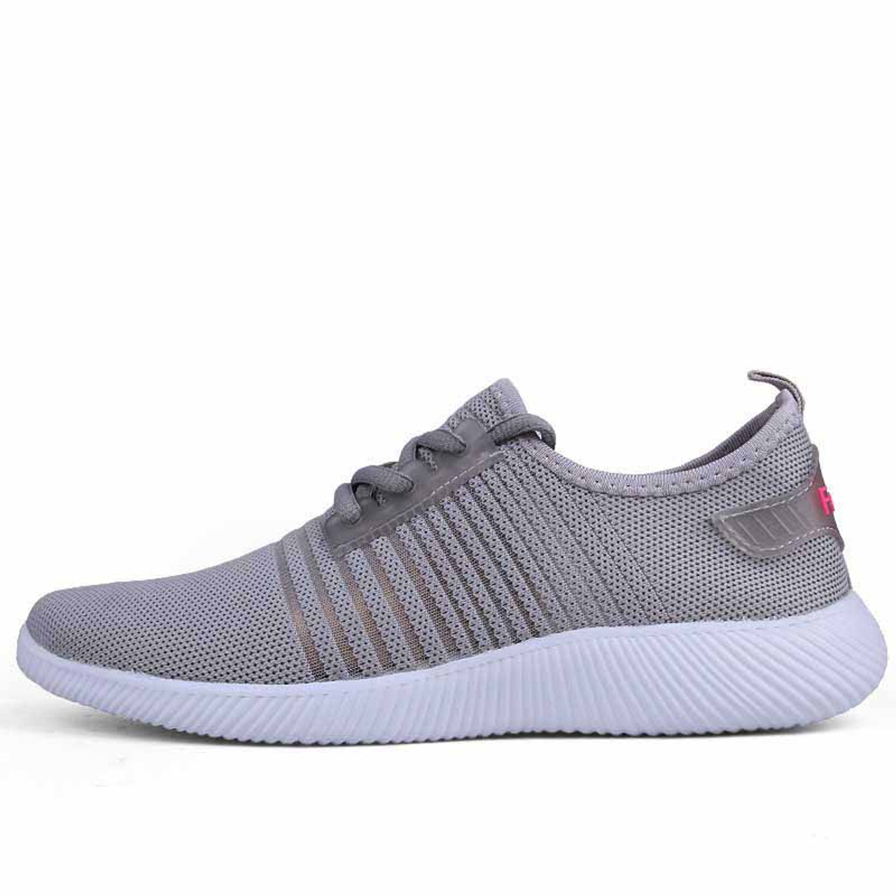 Grey stripe detail flyknit shoe sneaker | Womens sneakers shoes online ...