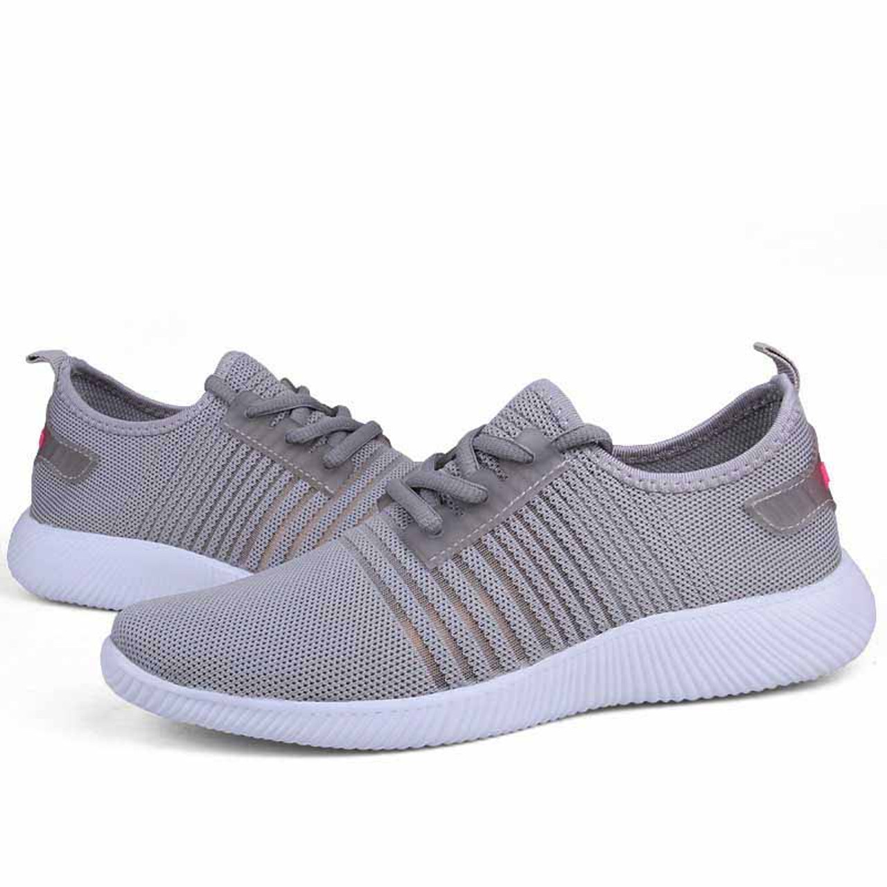 Grey stripe detail flyknit shoe sneaker | Womens sneakers shoes online ...