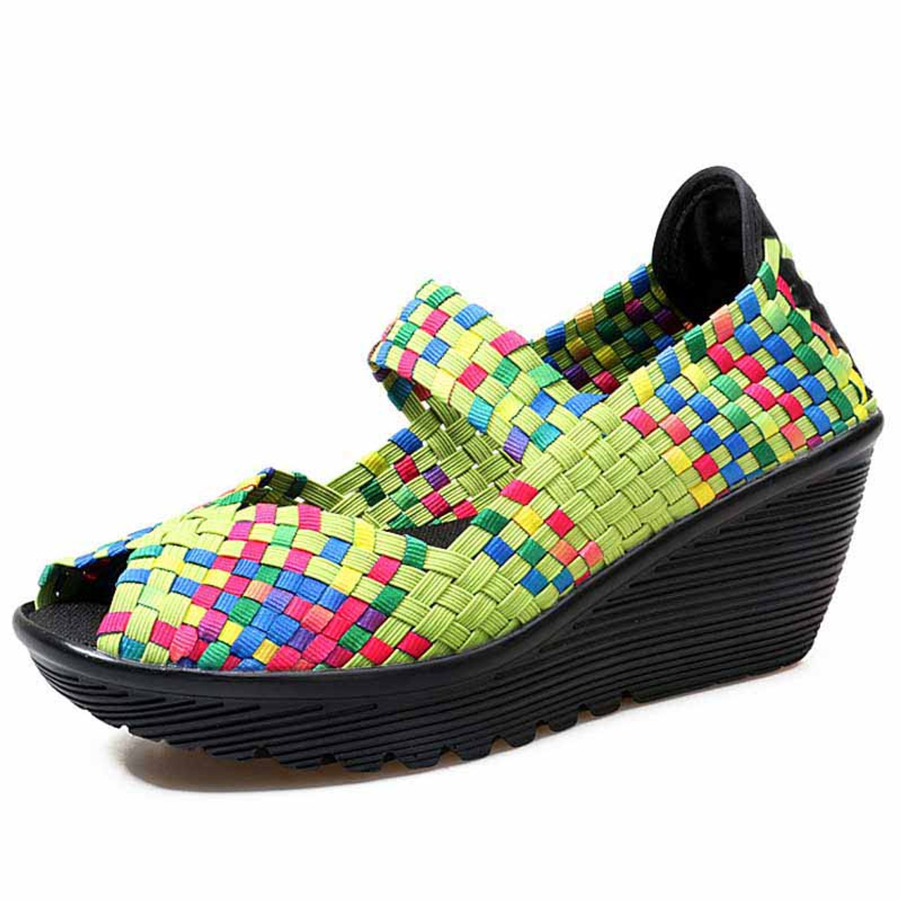 rainbow wedge sneakers