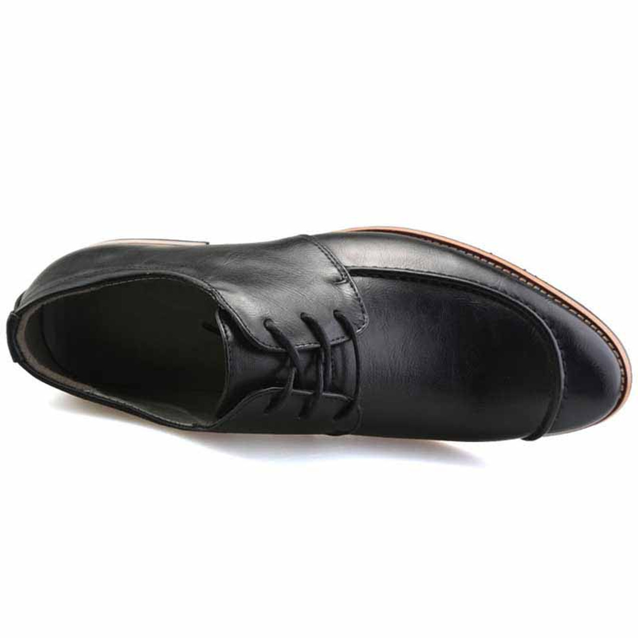 Black plain color derby lace up dress shoe | Mens dress shoes online 1357MS