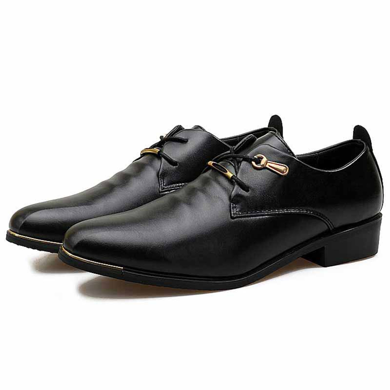 Black pleated lace up dress shoe | Mens dress shoes online 1364MS