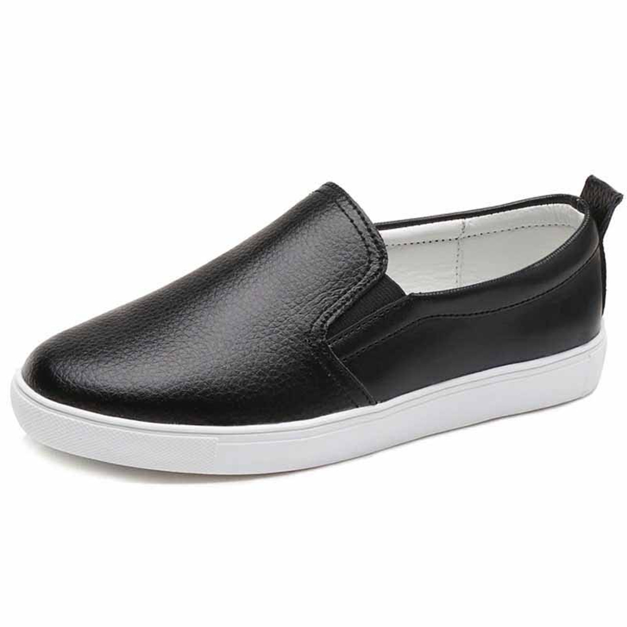 plain black slip on shoes
