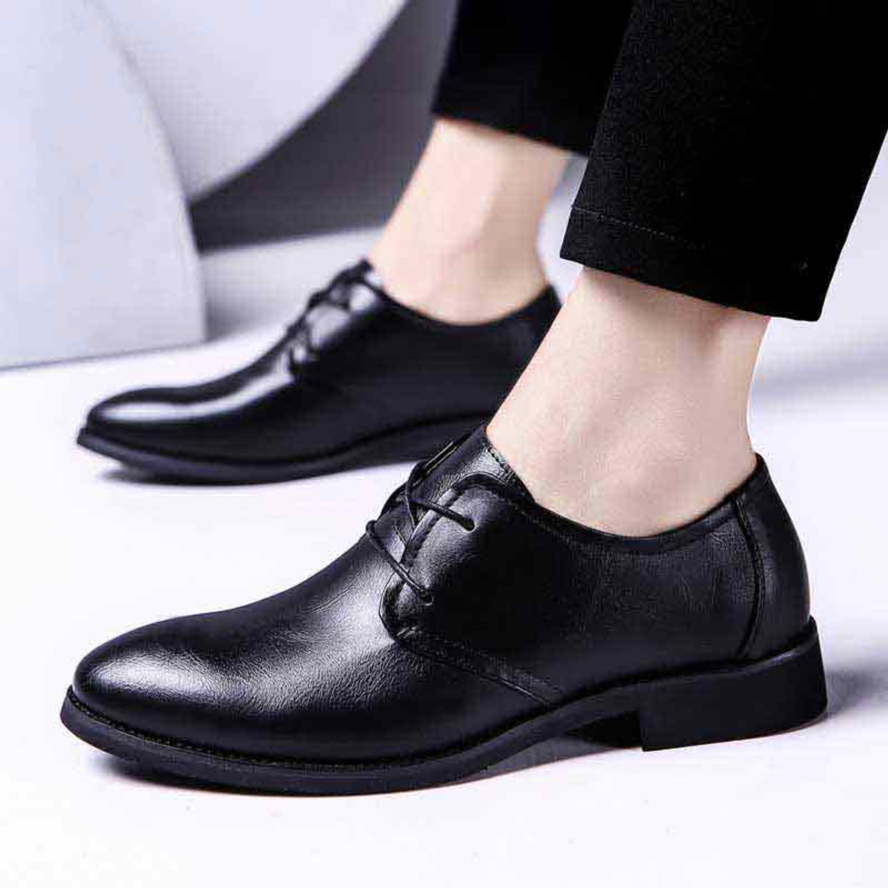 Black urban leather derby dress shoe | Mens dress shoes online 1483MS
