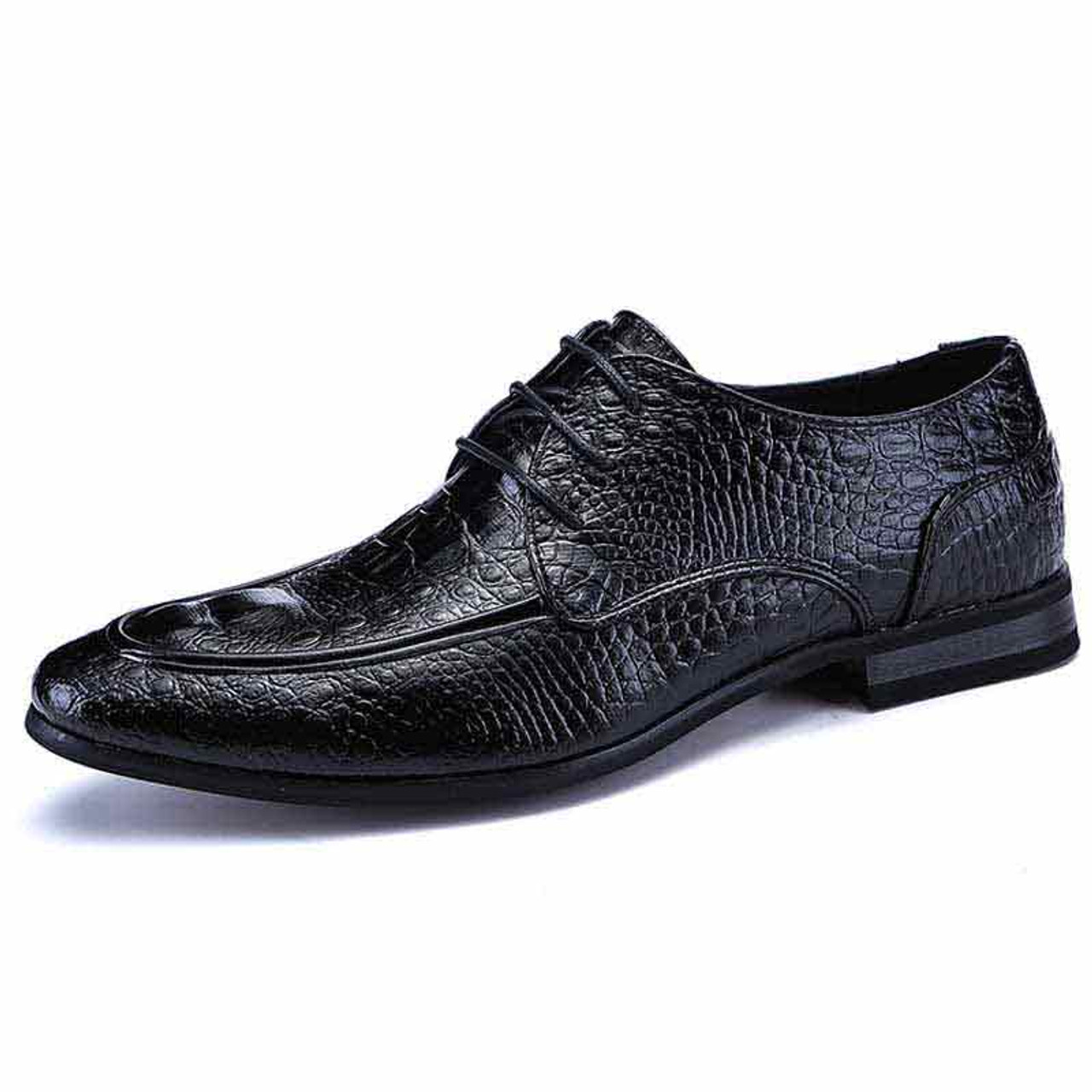 mens black crocodile shoes