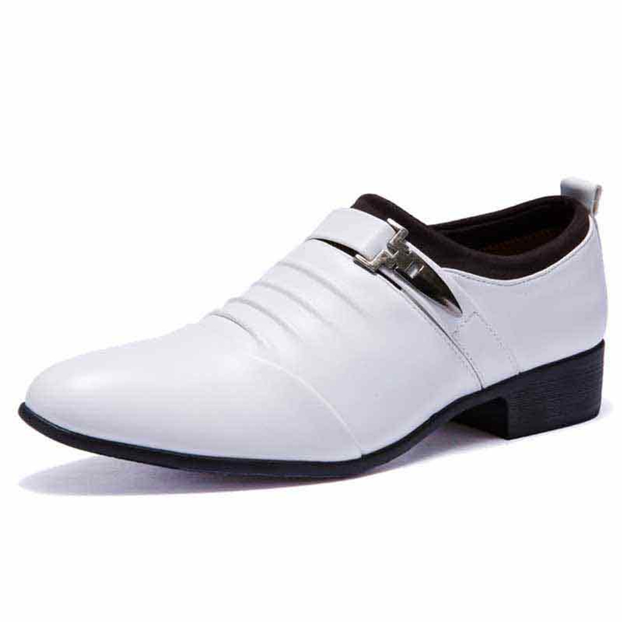 mens white slip on dress shoes