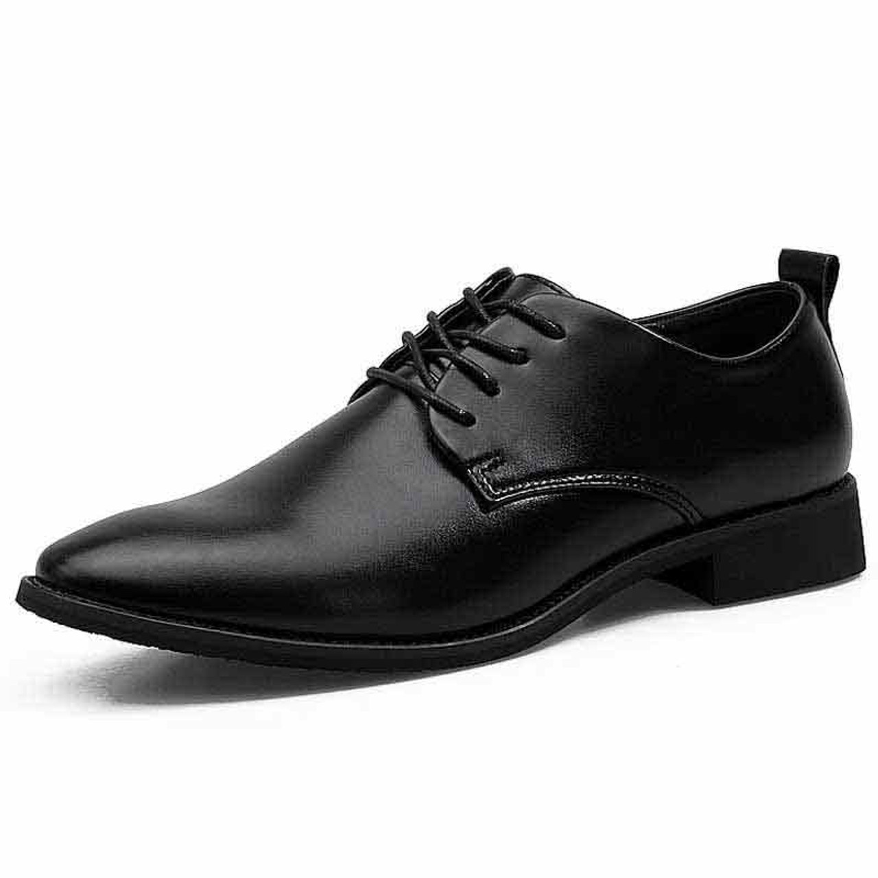 Plain Black Leather Shoes