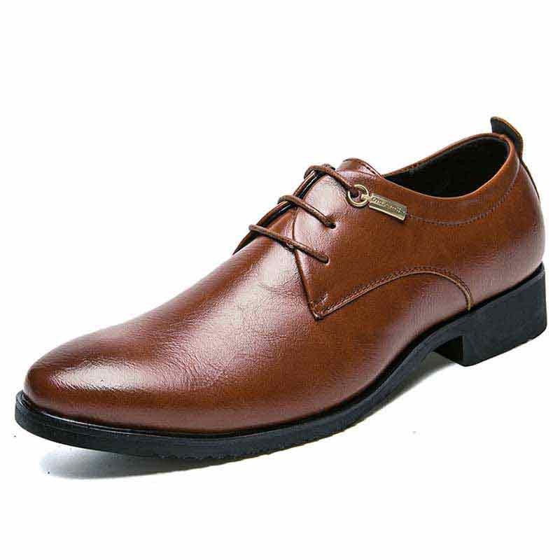 Brown two tone leather derby dress shoe 
