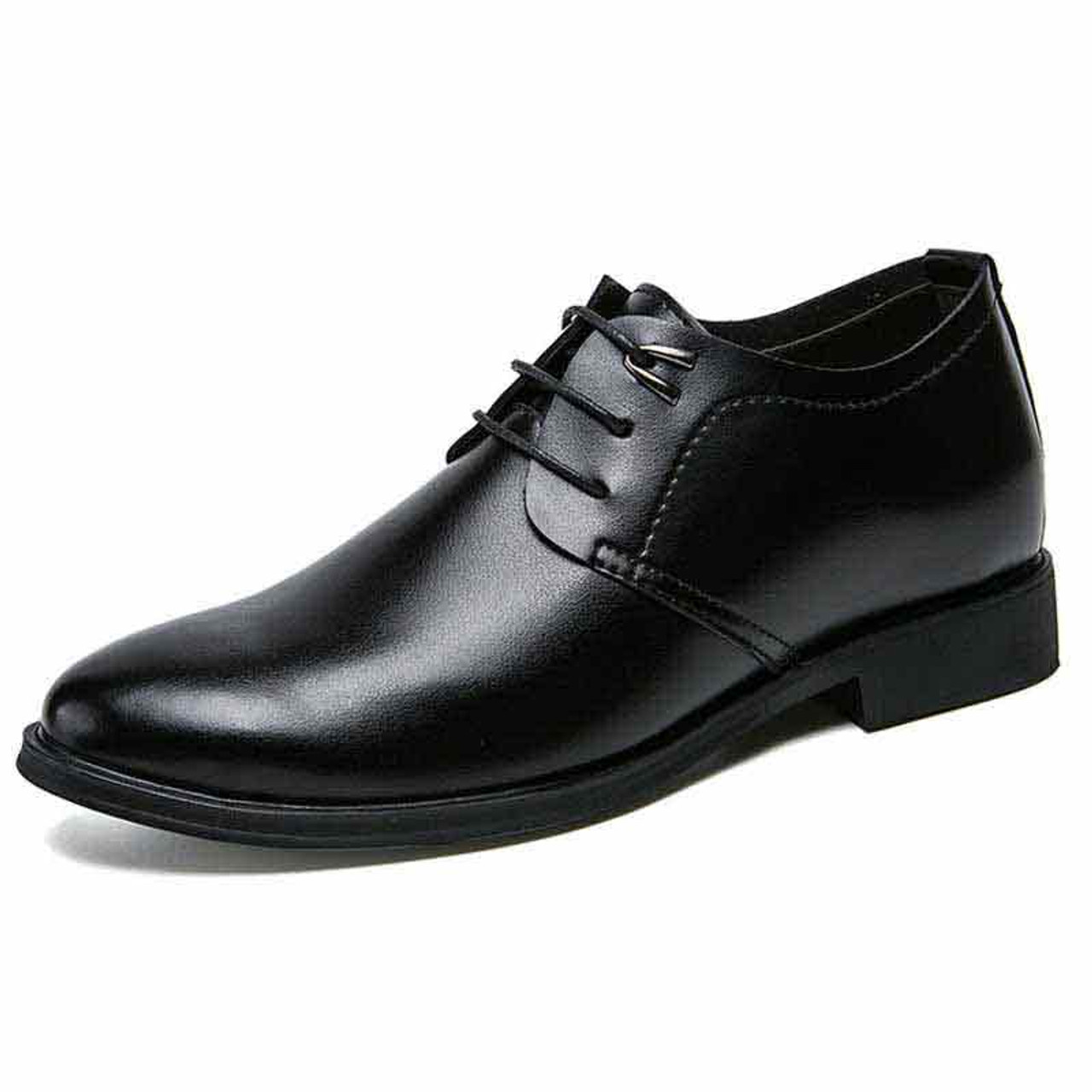 plain black formal shoes