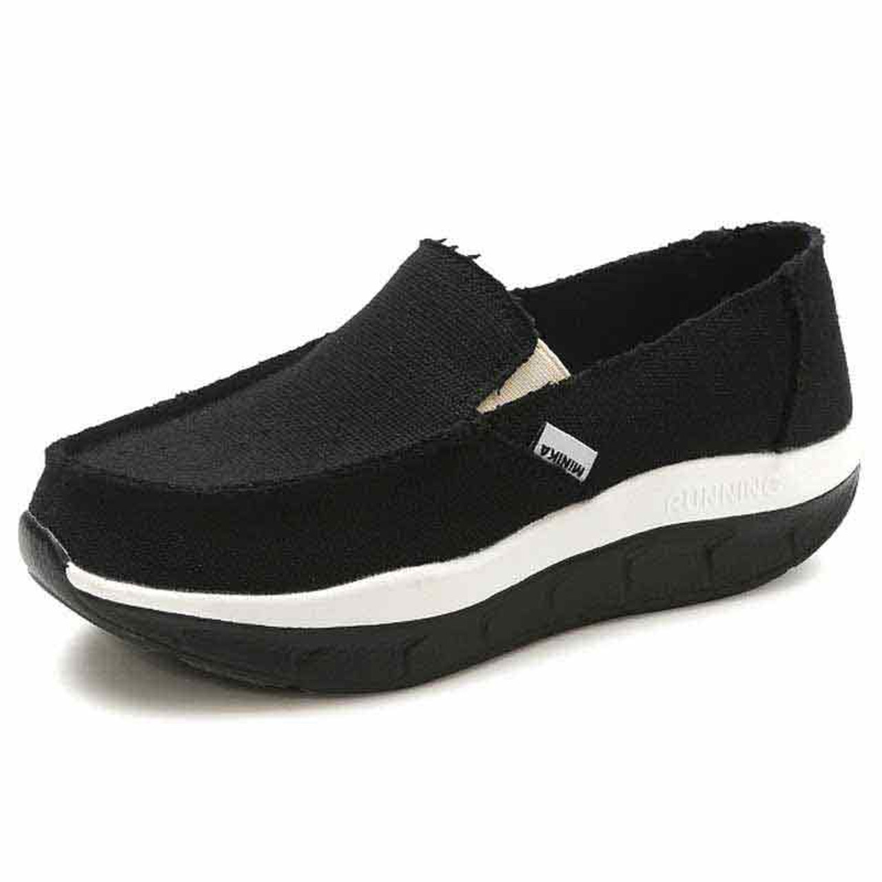 black slip on canvas