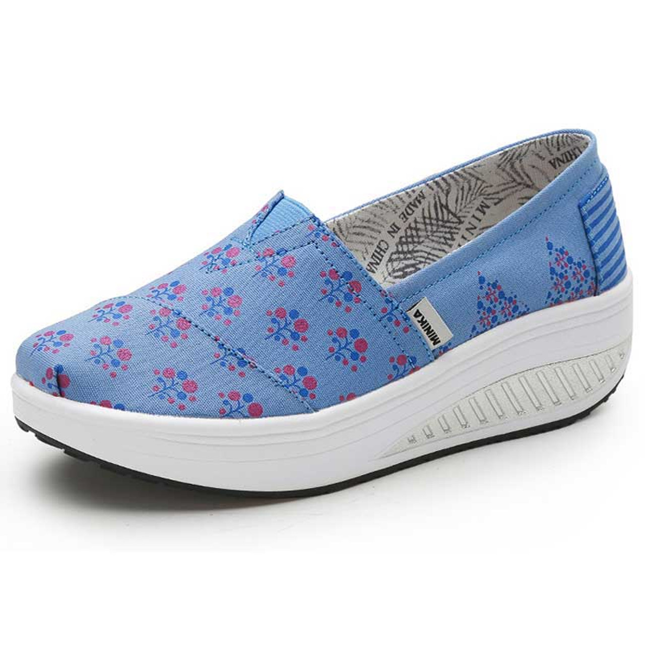blue floral sneakers
