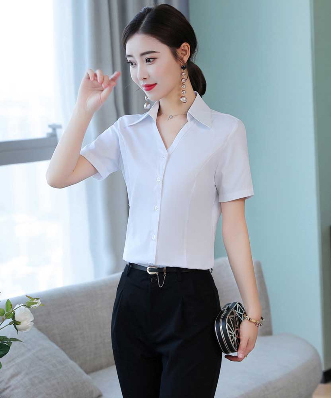 Womens dress store shirts short sleeve