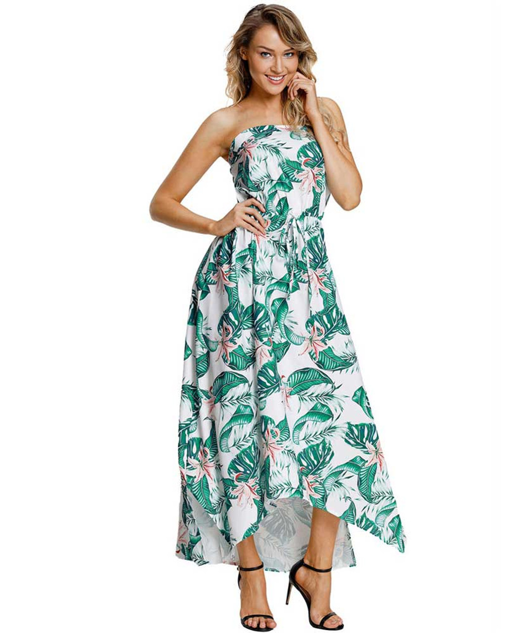 womens white floral maxi dress