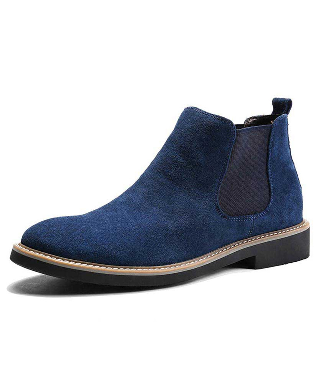 blue leather slip on shoes