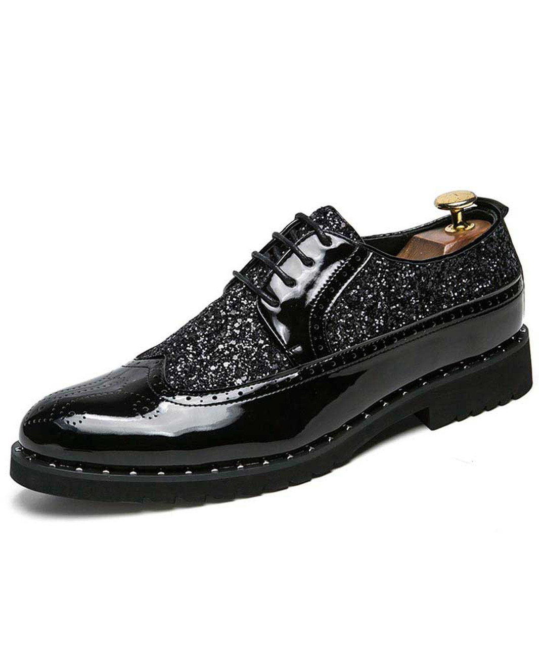 mens black studded shoes