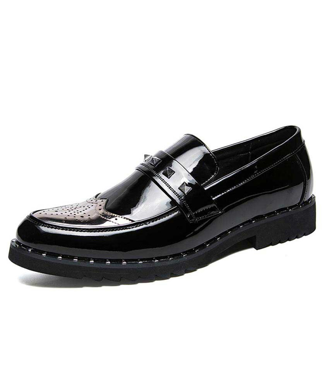 silver slip on dress shoes