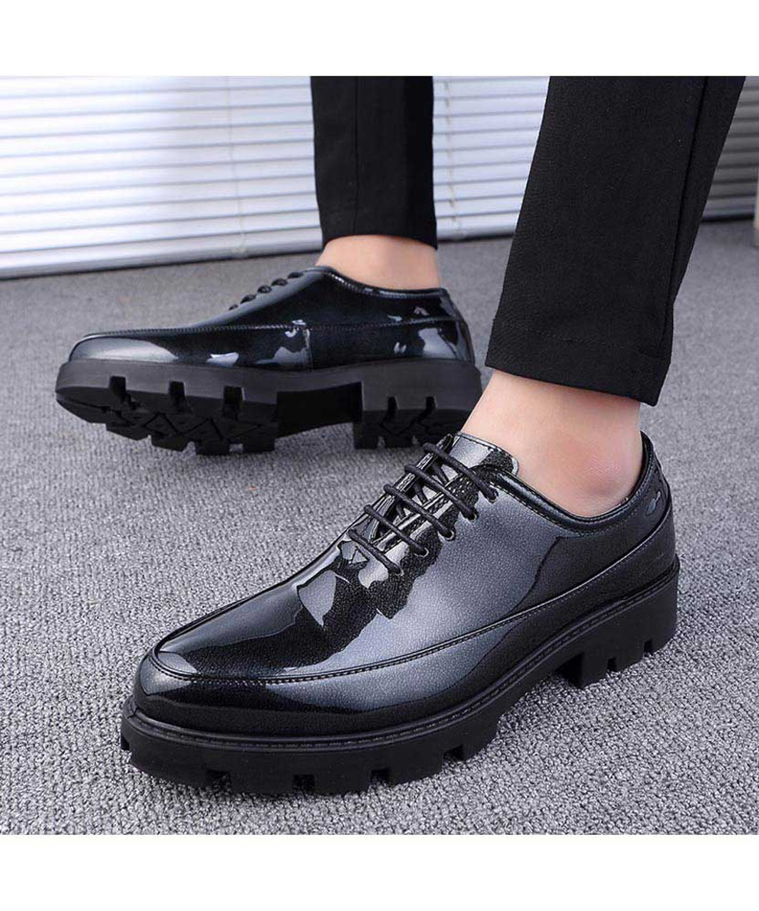 Black plain patent leather oxford dress shoe | Mens dress shoes online ...