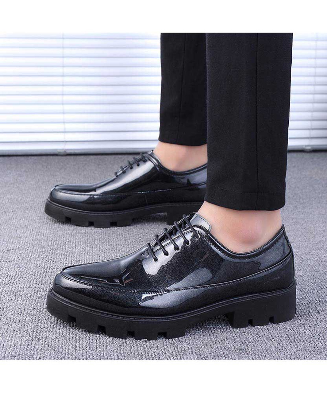 Black plain patent leather oxford dress shoe | Mens dress shoes online ...