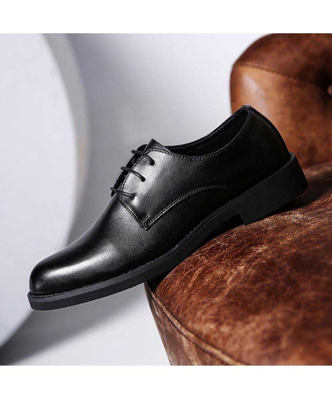 Black derby dress shoe in plain | Mens dress shoes online 1584MS