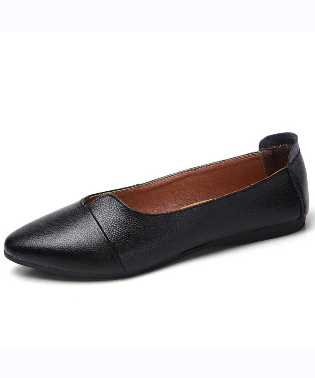 plain black leather shoes womens