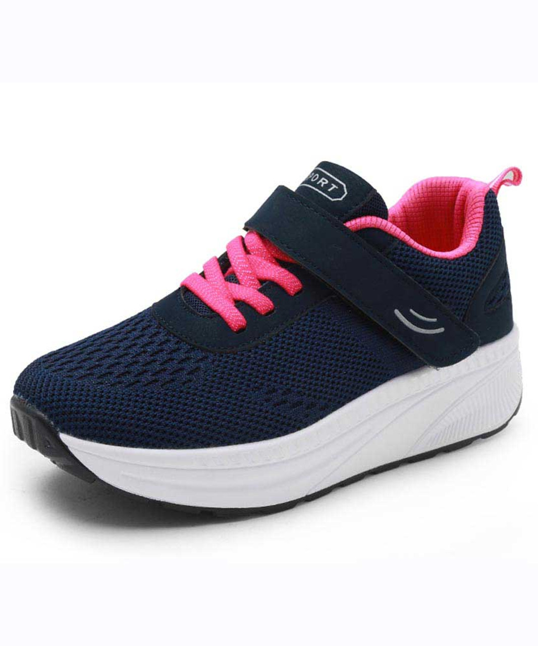 lace velcro rocker bottom shoe sneaker 