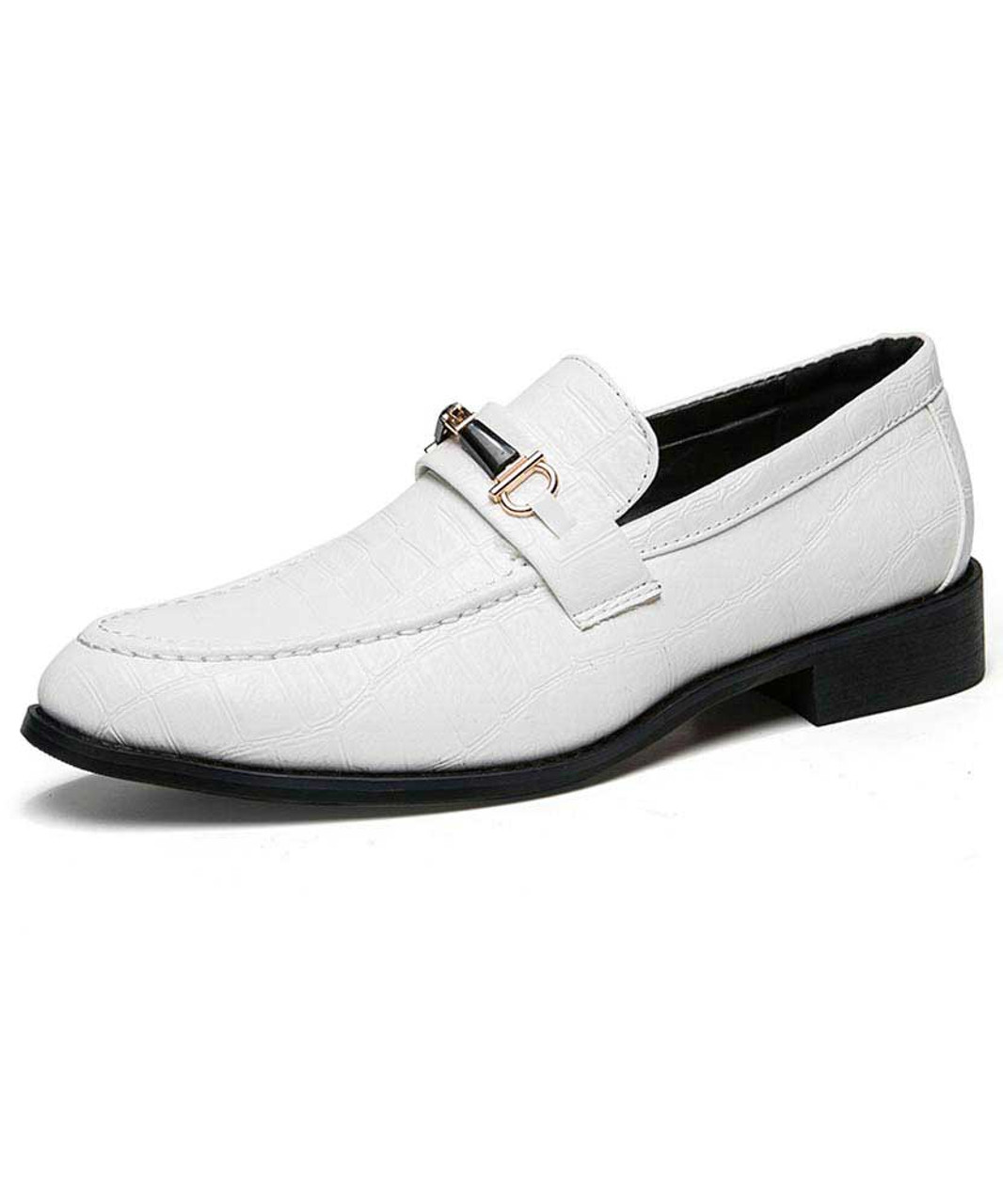 mens white slip on dress shoes