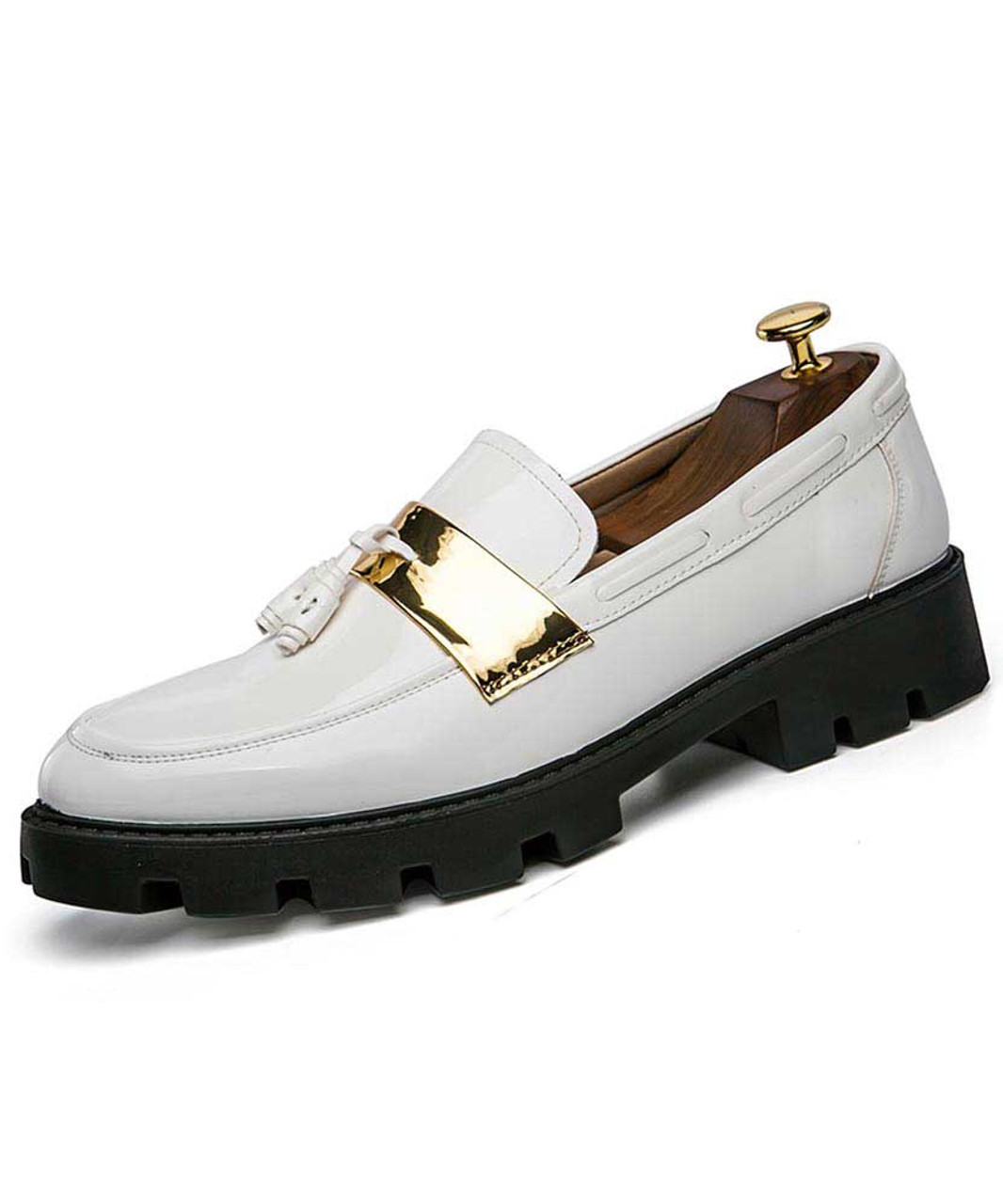 white slip on dress shoes