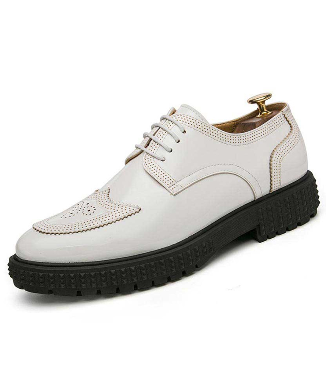 white patent leather dress shoes