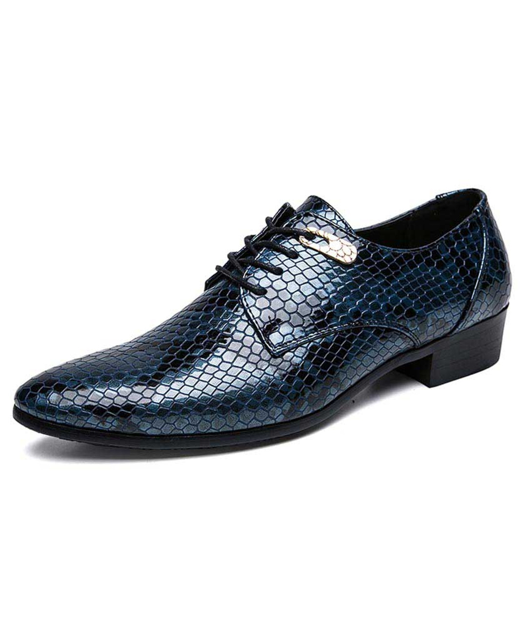 blue snakeskin shoes mens