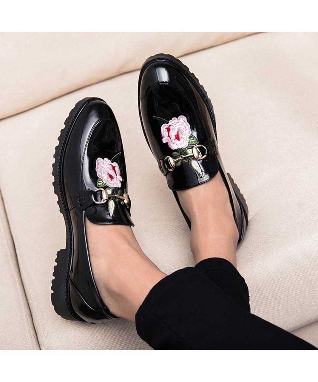 Black floral pattern buckle leather slip on dress shoe | Mens dress ...