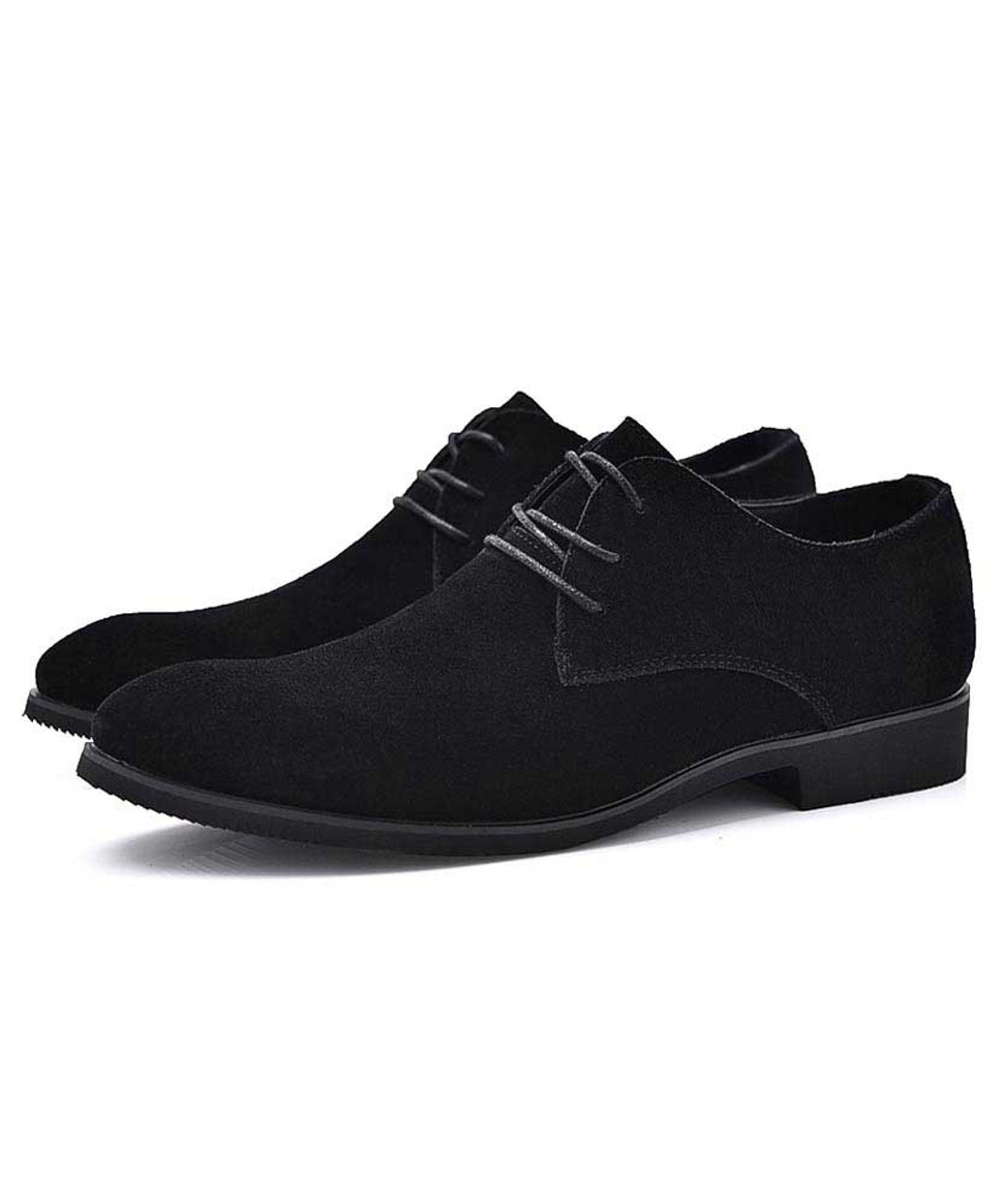 Black urban suede leather derby dress shoe | Mens dress shoes online 1672MS