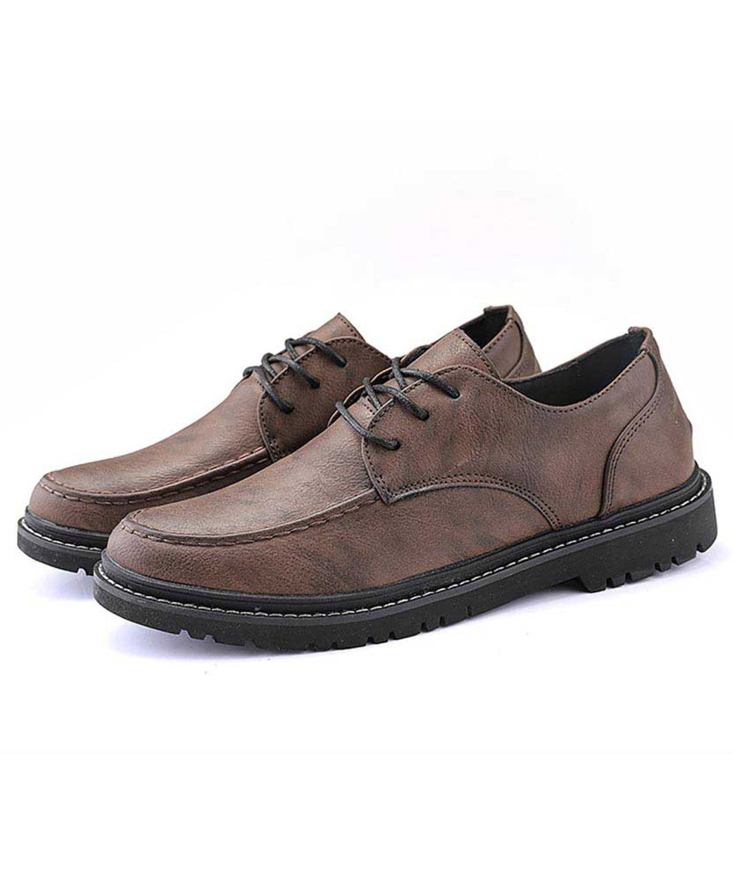 Khaki retro texture leather derby dress shoe | Mens dress shoes online ...