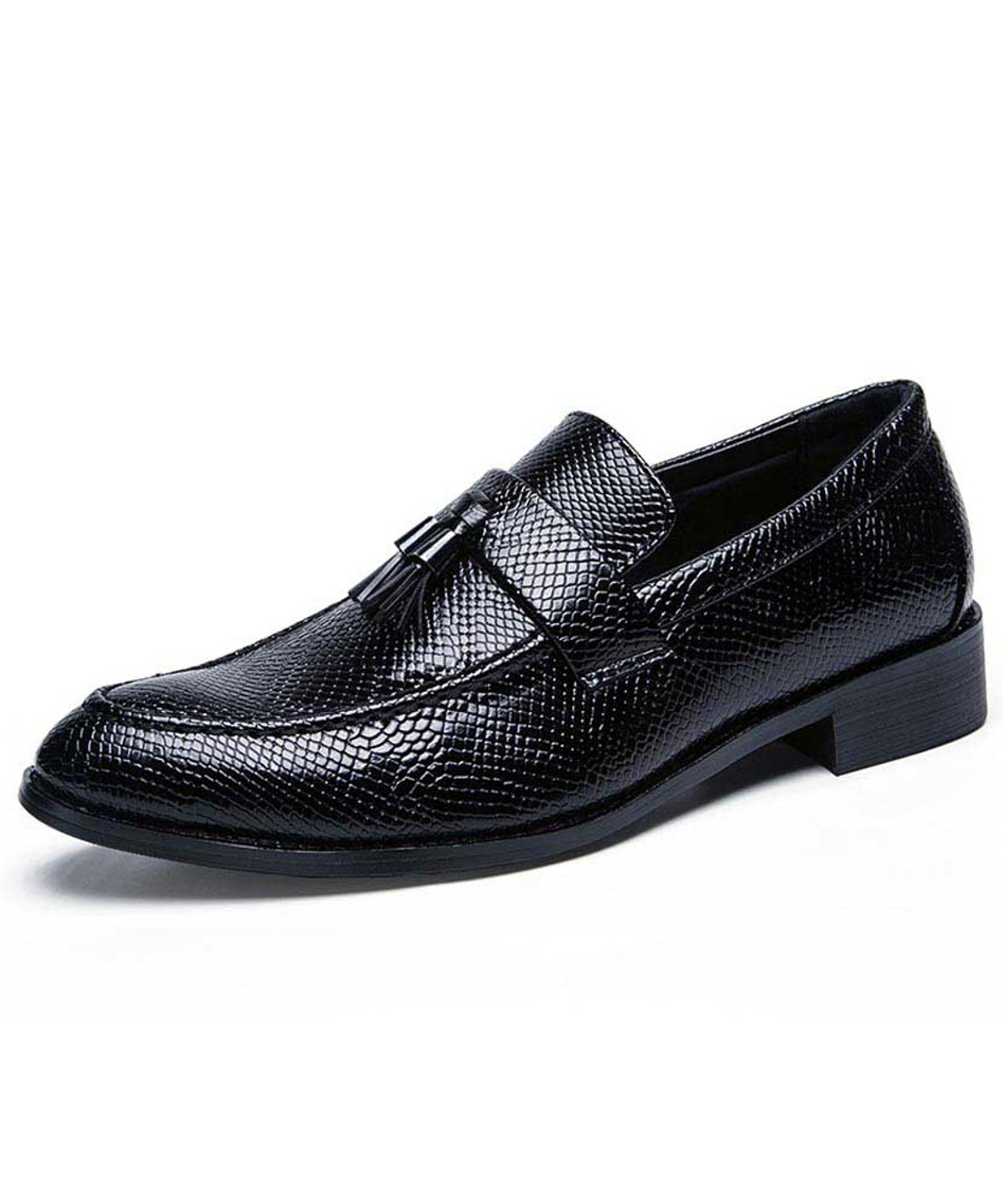 black snakeskin dress shoes