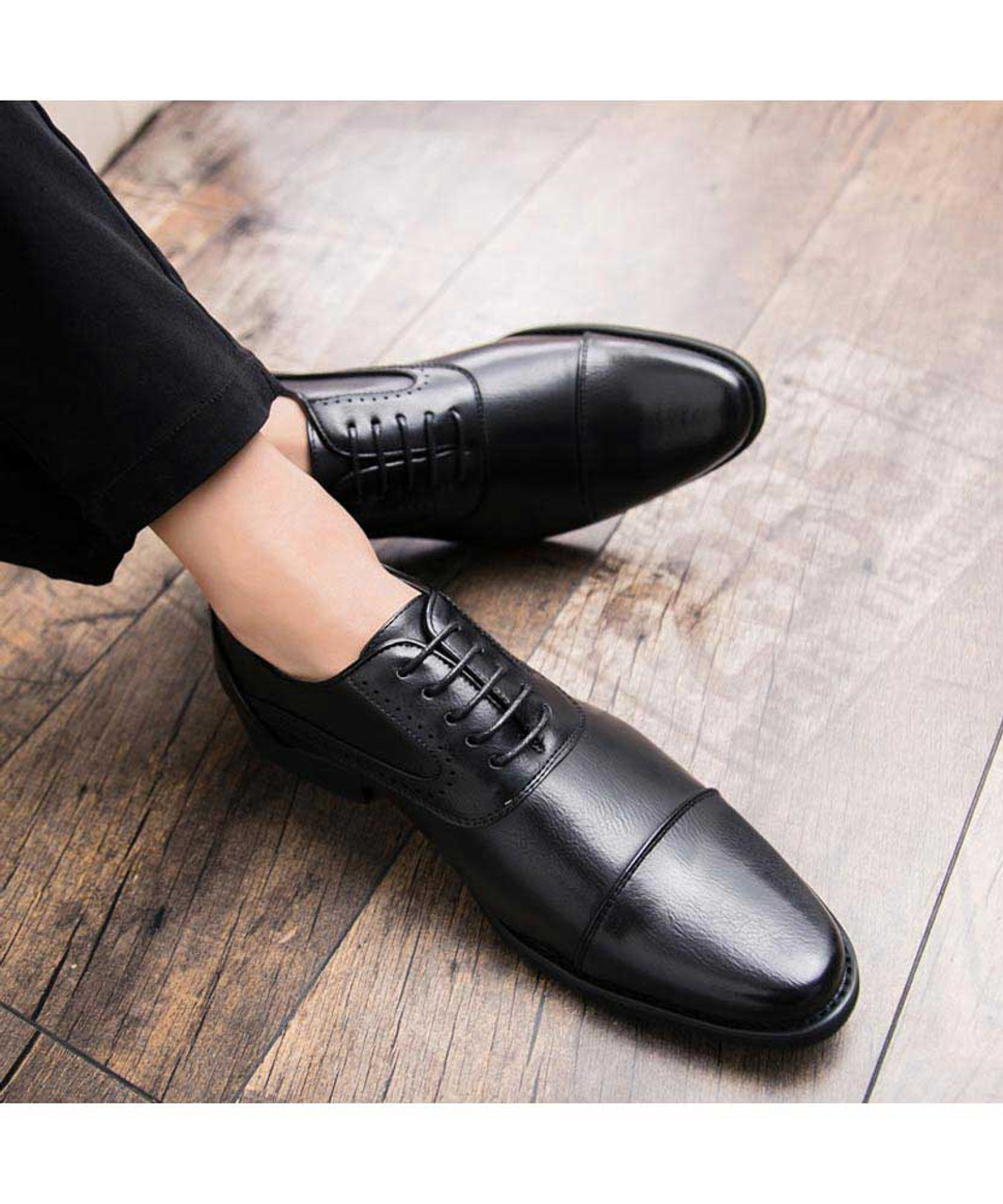 Black brogue leather oxford dress shoe | Mens dress shoes online 1752MS