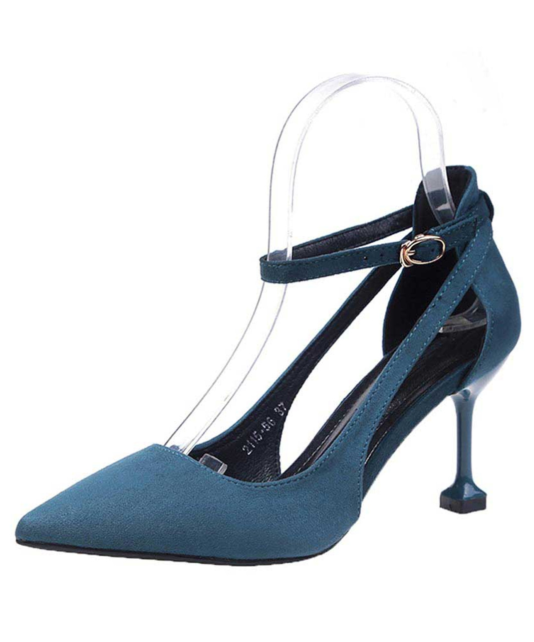 Black Suedette Cut Out Stiletto Heel Court Shoes | New Look