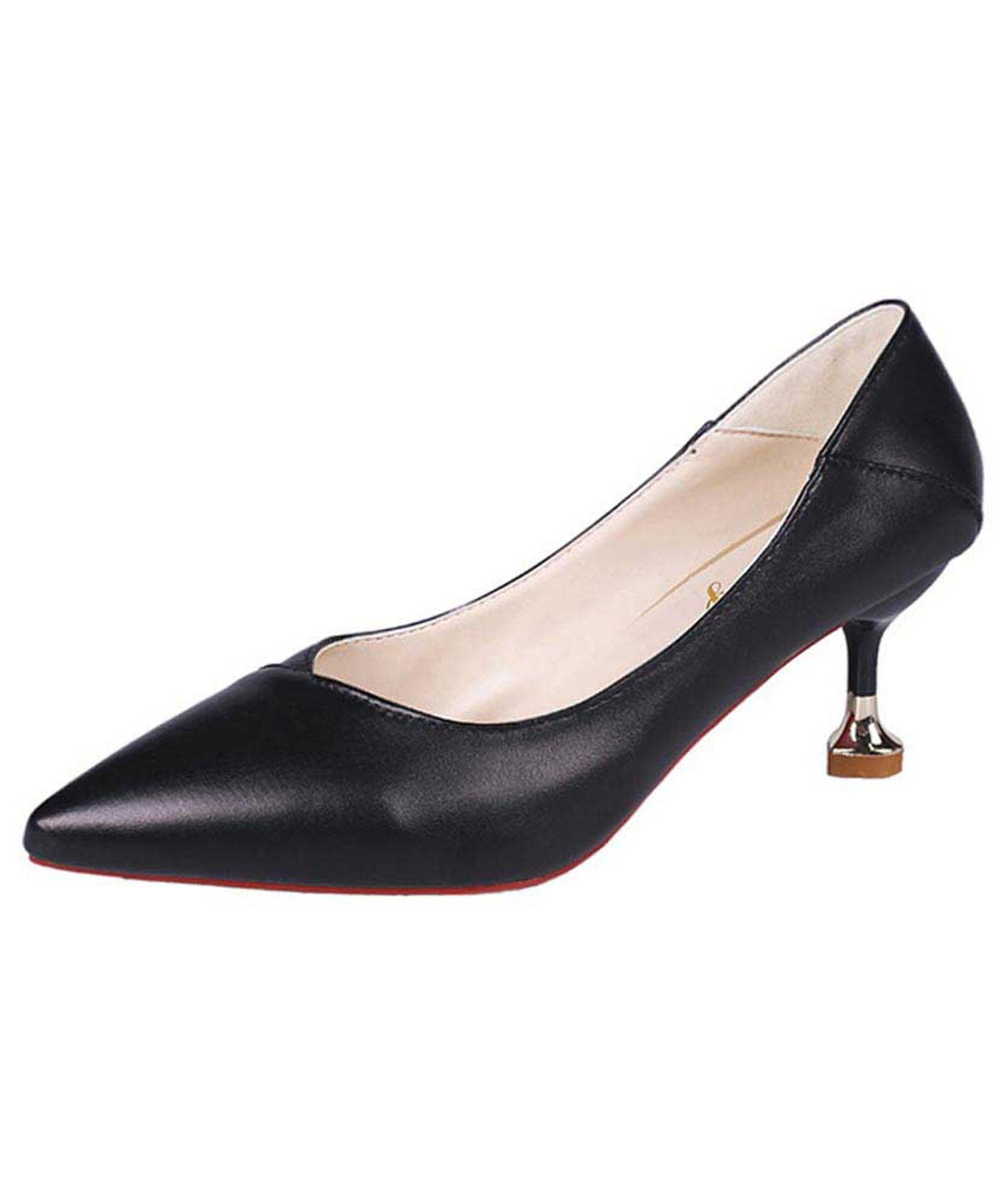 plain black court shoes