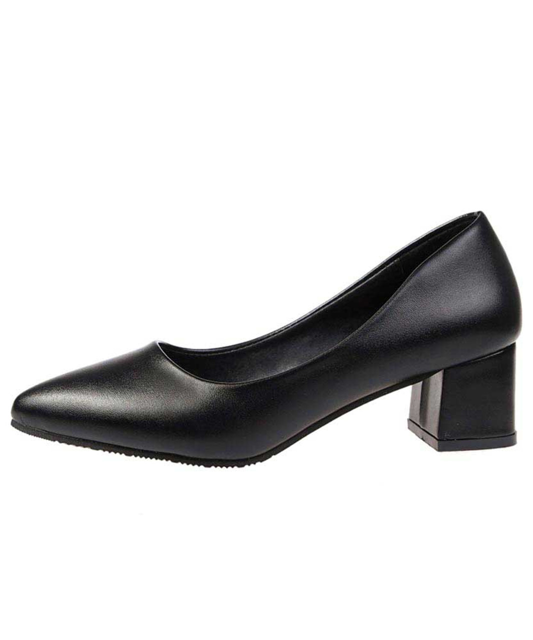 black thick heel shoes