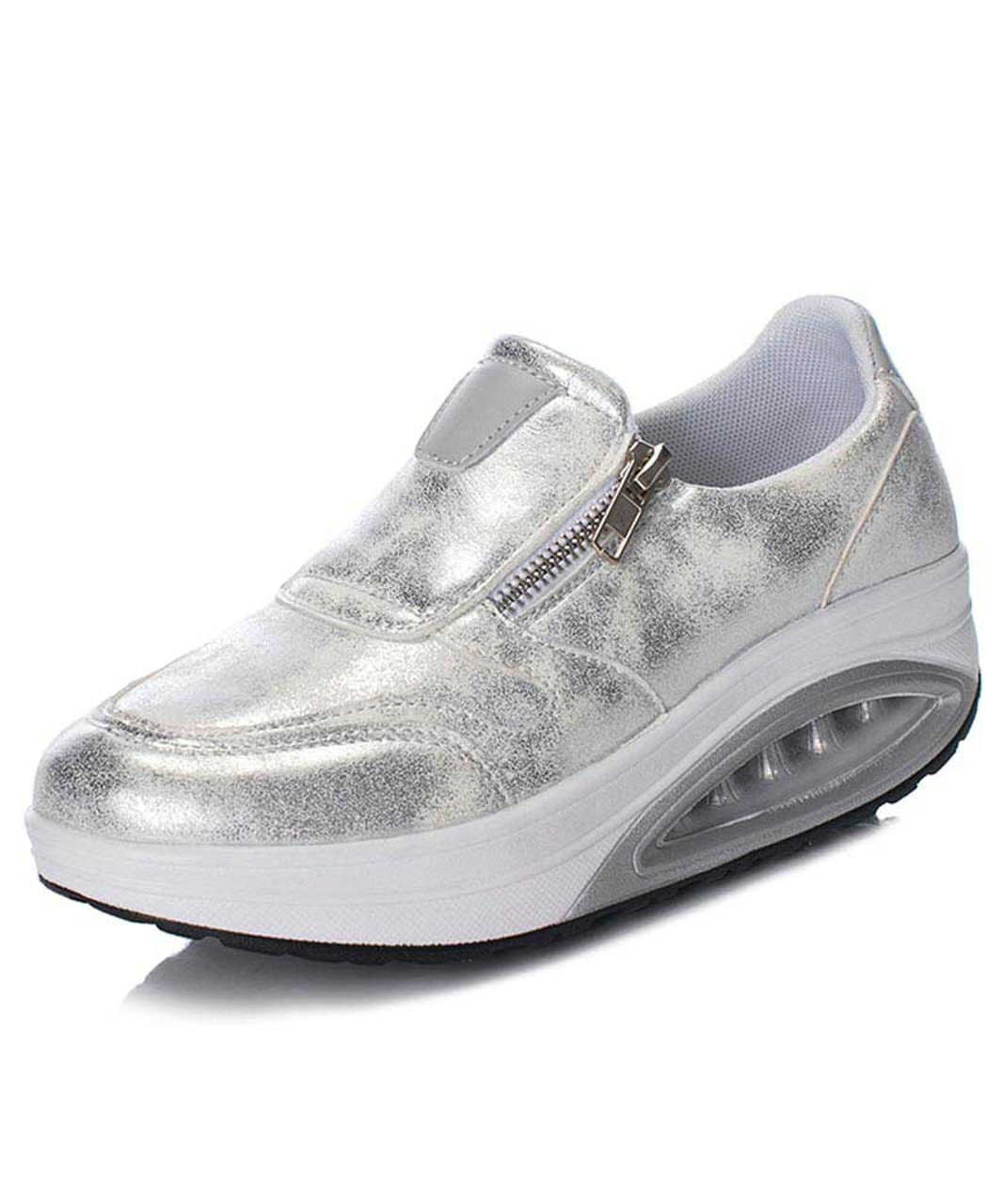 silver slip on shoes
