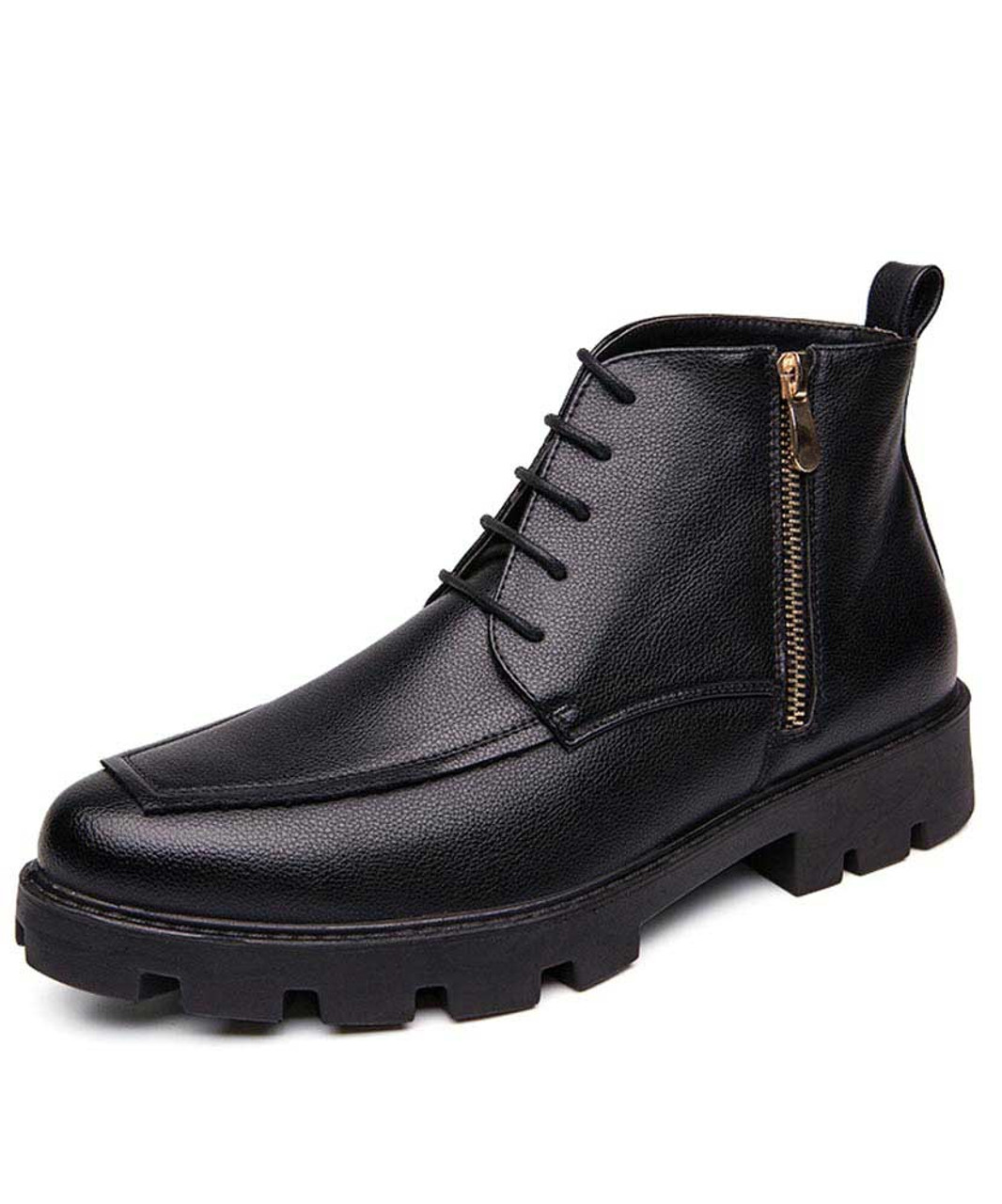 plain black leather boots