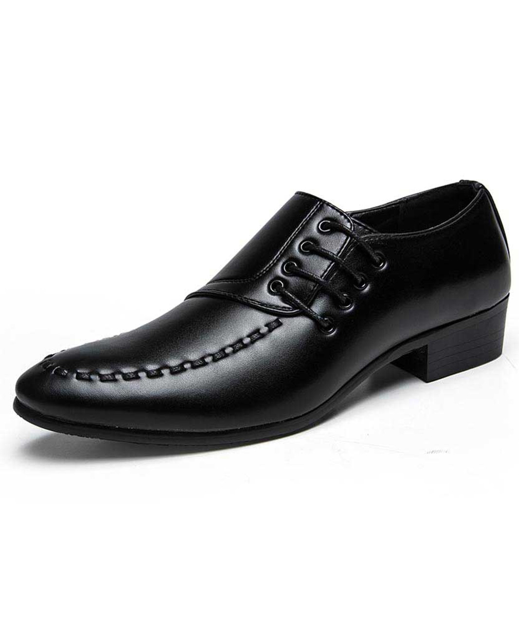 mens black leather lace up shoes