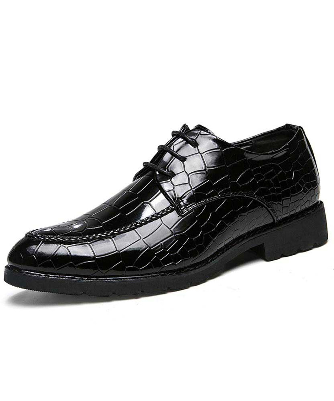 black crocodile dress shoes