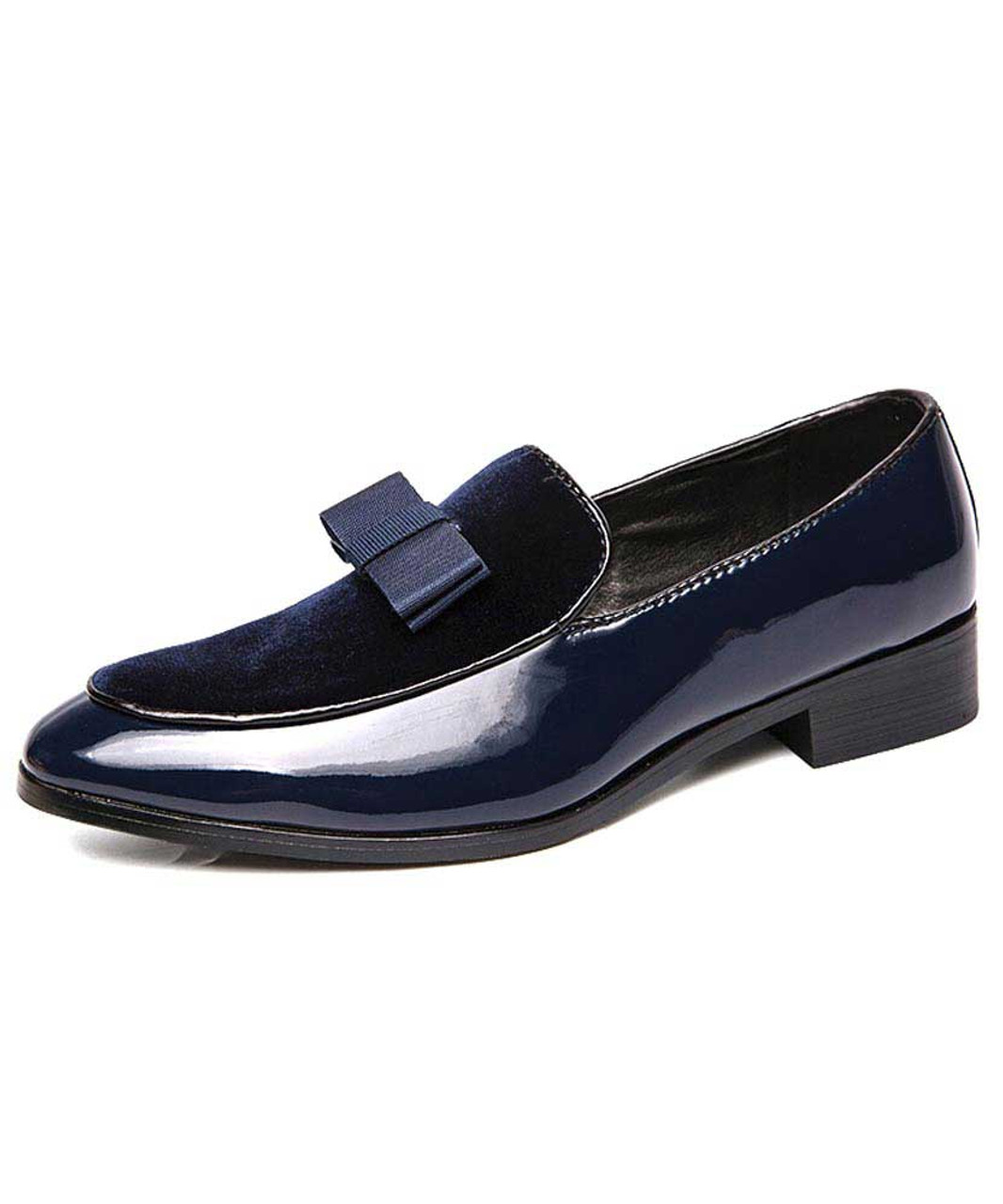 mens blue slip on dress shoes