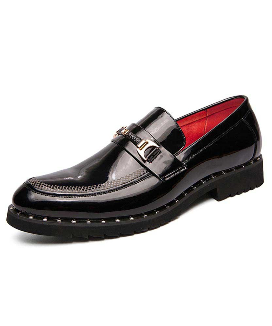 mens black studded dress shoes