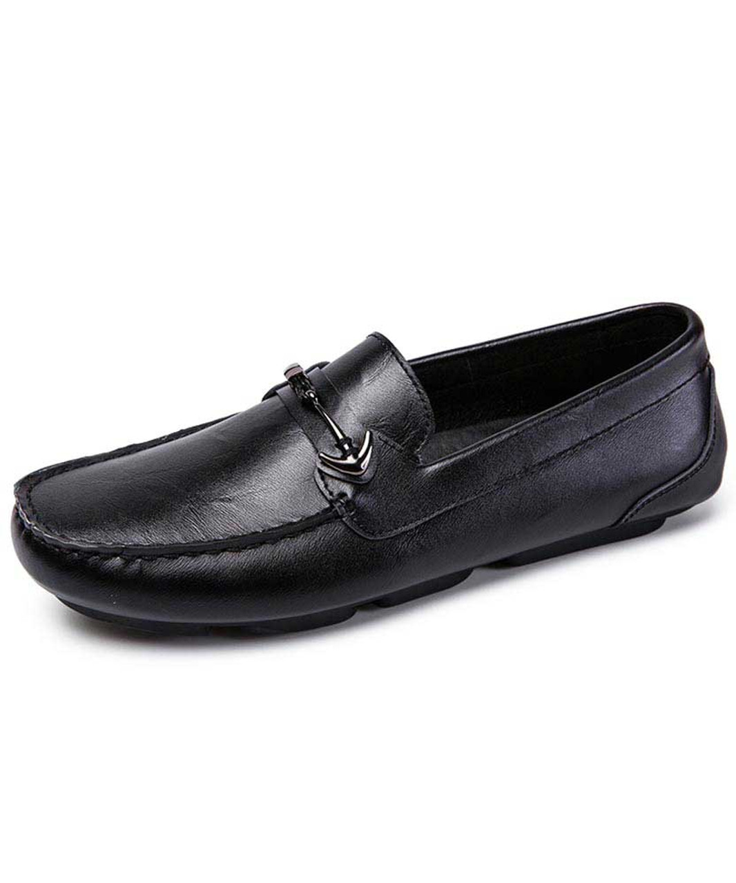 mens leather slip on loafers