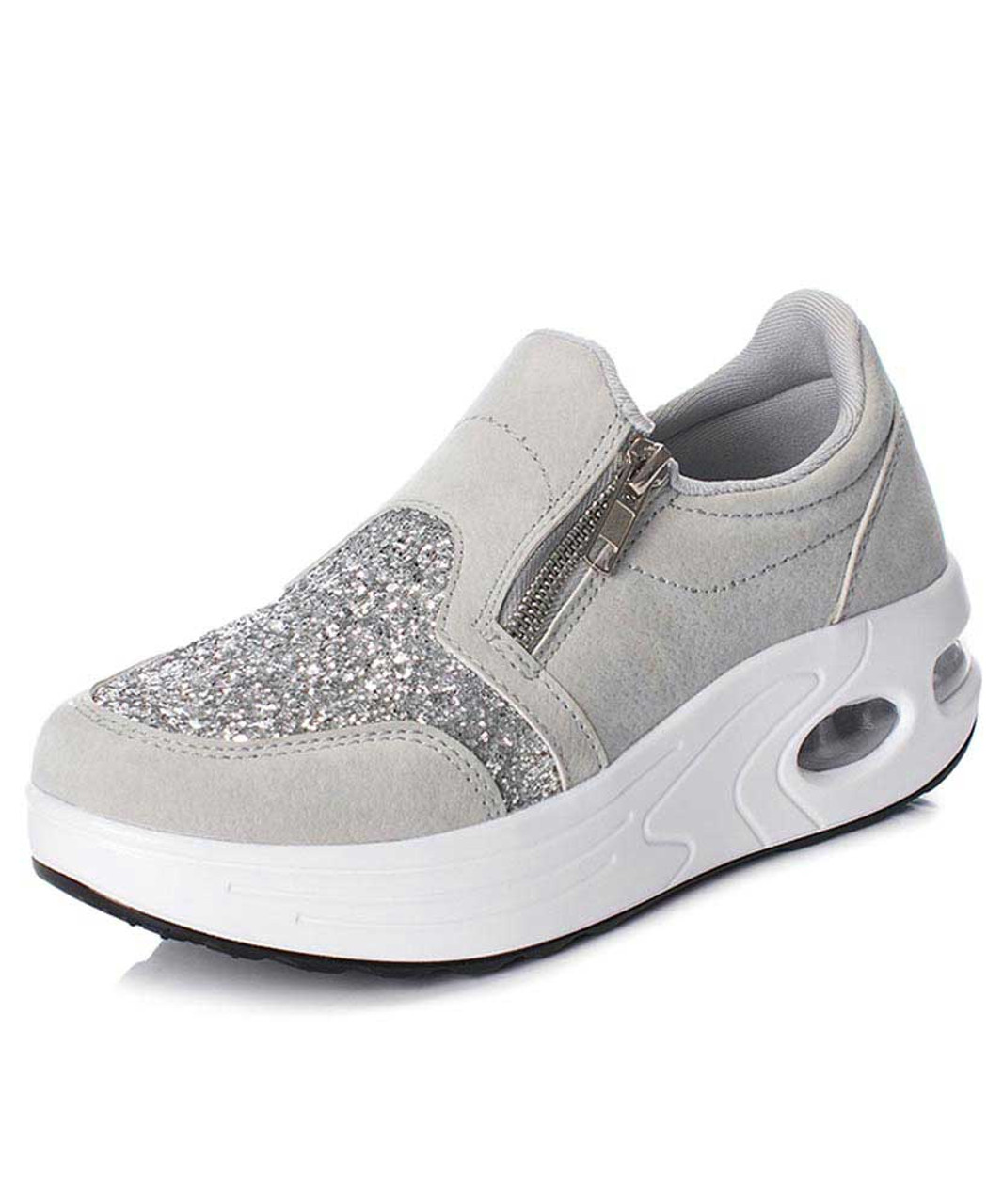 women's gray slip on shoes