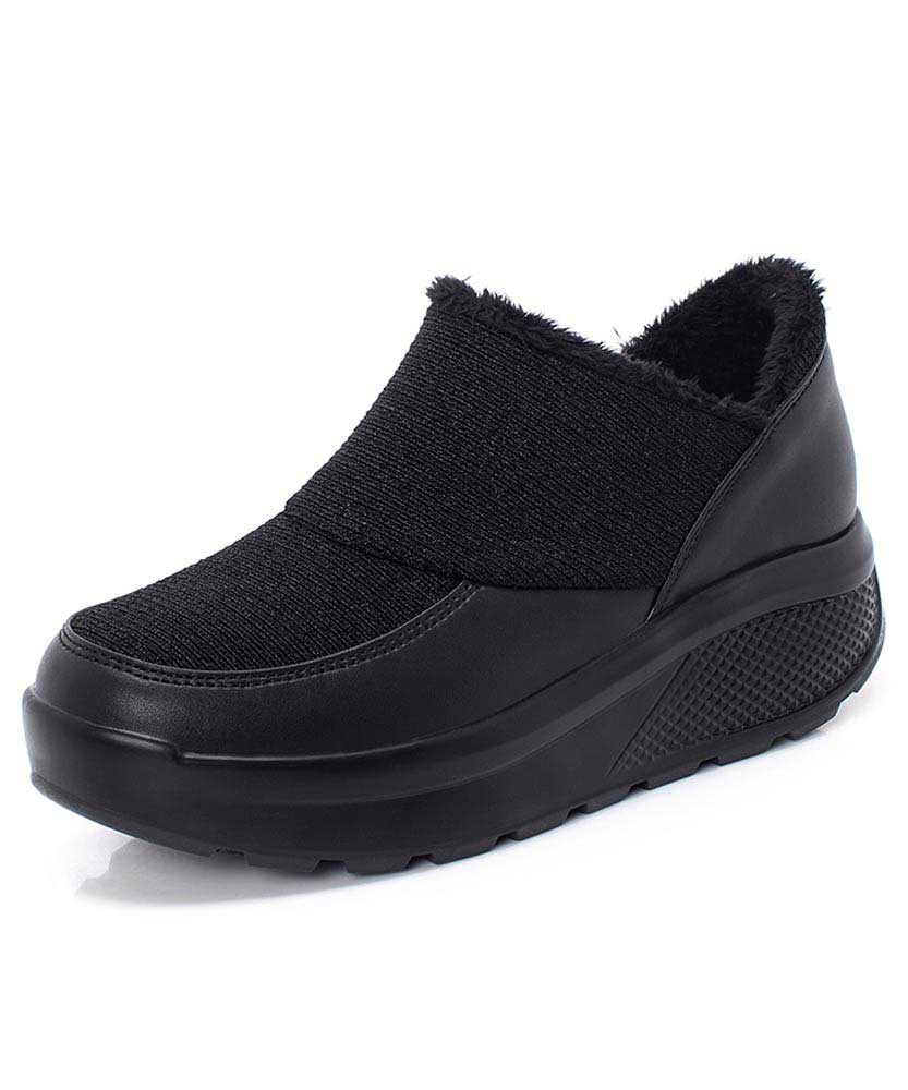 ladies black slip on shoes
