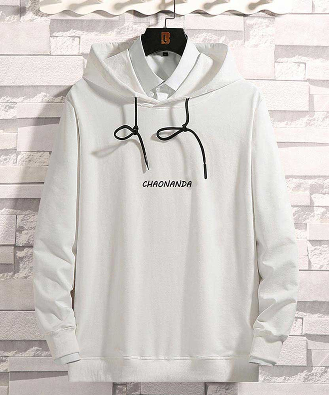 white cotton hoodie mens