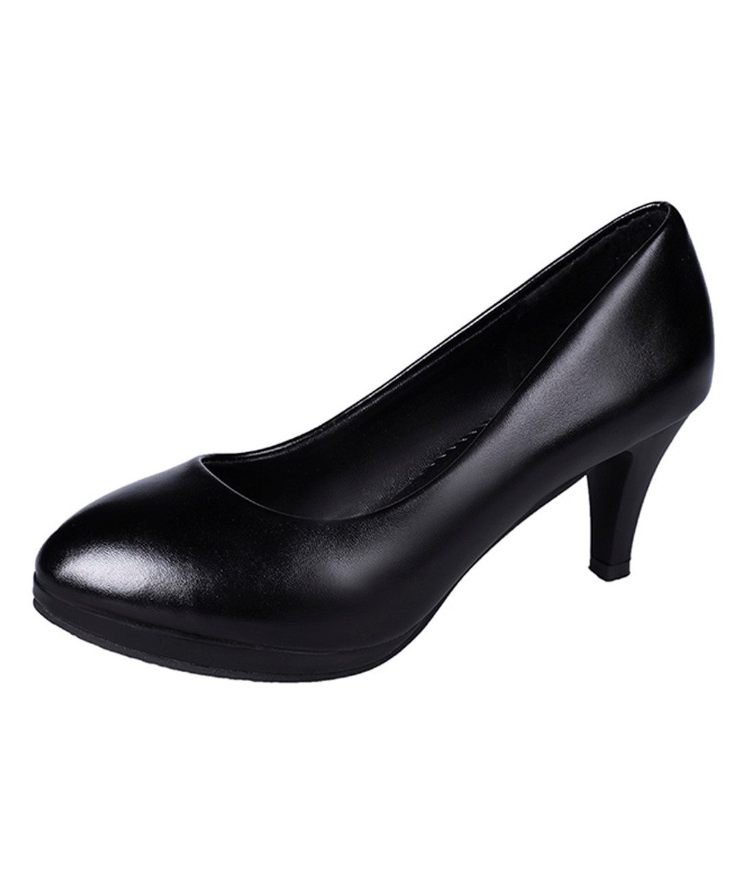 black court shoes round toe