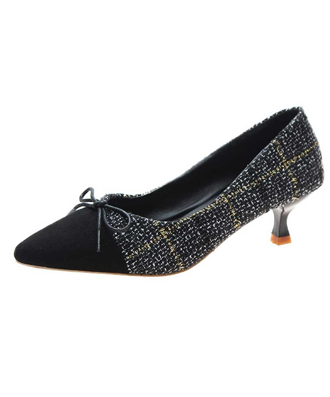 black slip on shoes with bow