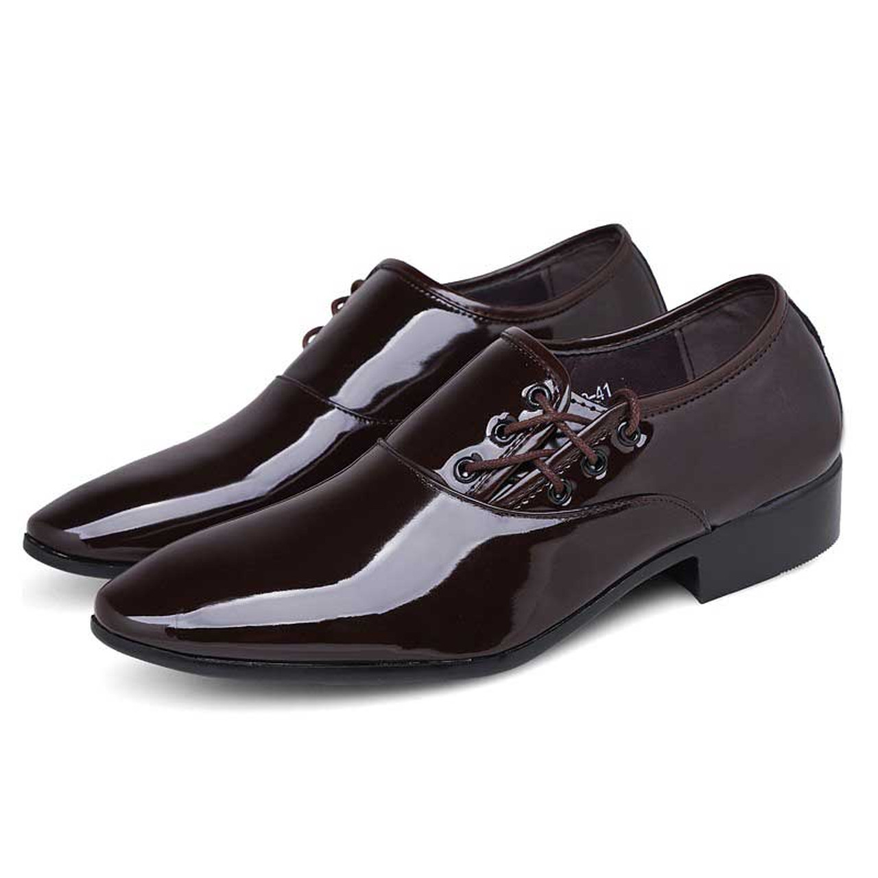 Brown lace up from side leather oxford dress shoe | Mens dress shoes ...