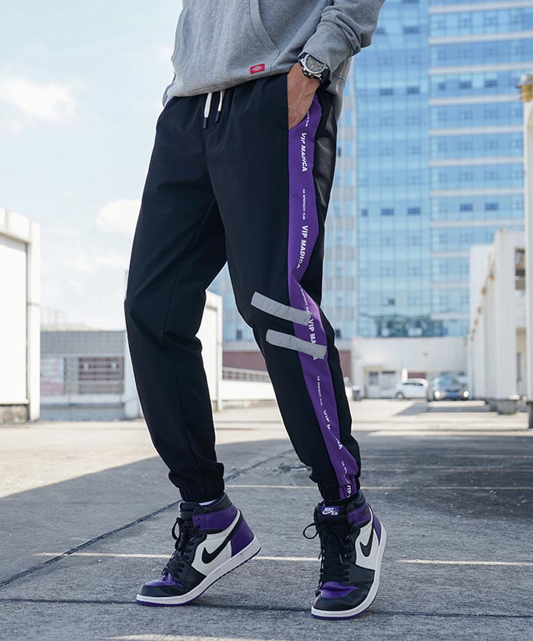 purple sweatpants mens